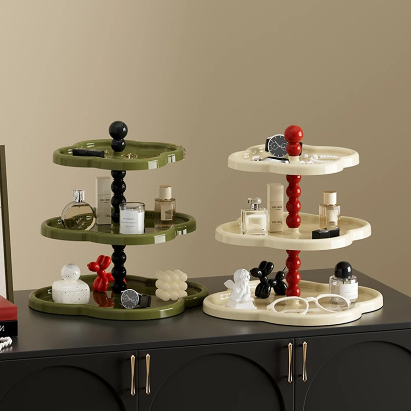 ABBN-Retro Jewelry Rack Fruit Plate Dessert Display Rack Desktop Four-Leaf Ornament Storage Rack