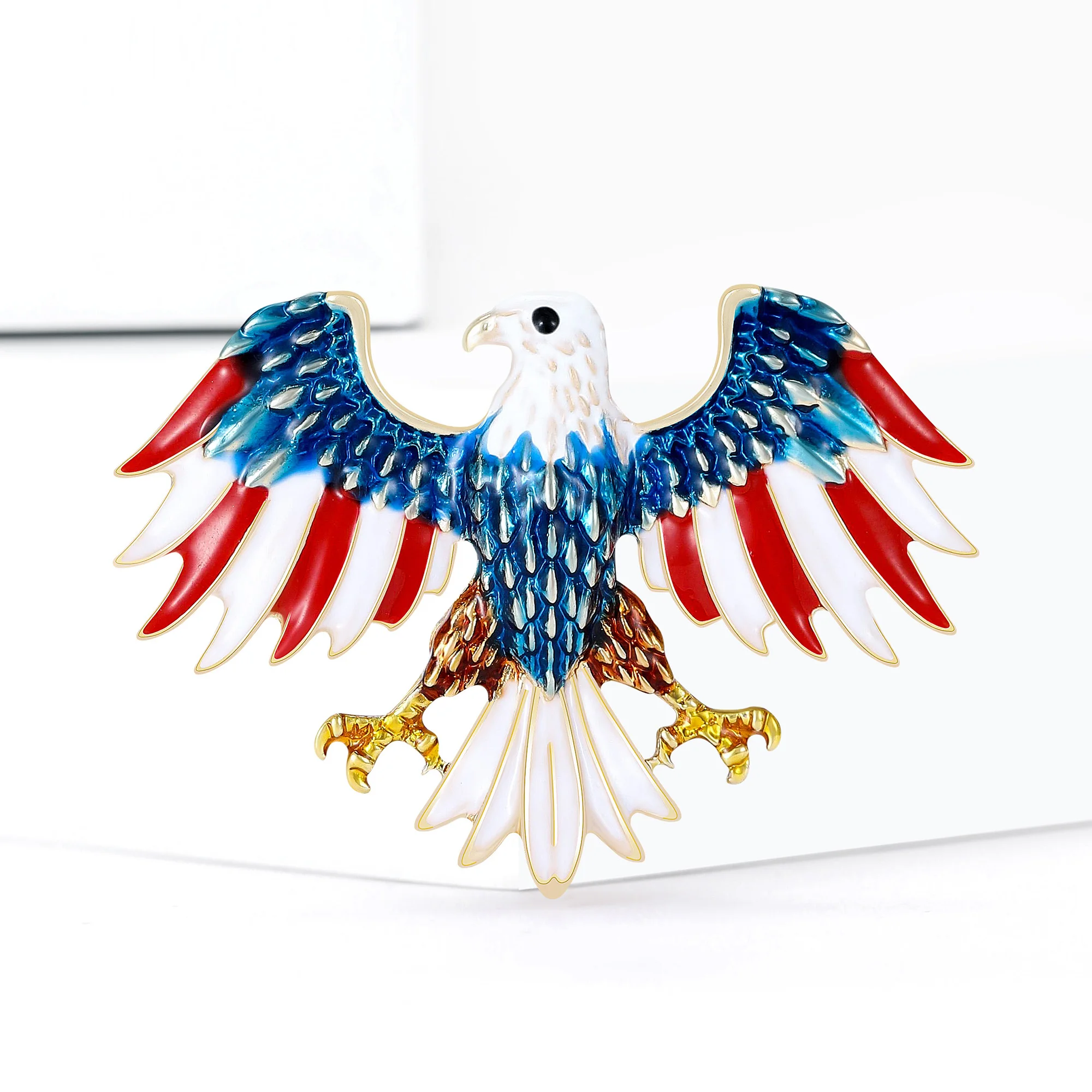 Enamel Statue of Liberty Brooches for Women Unisex Rhinestone American Flag Pins Office Party Friend Gifts Jewelry Accessories