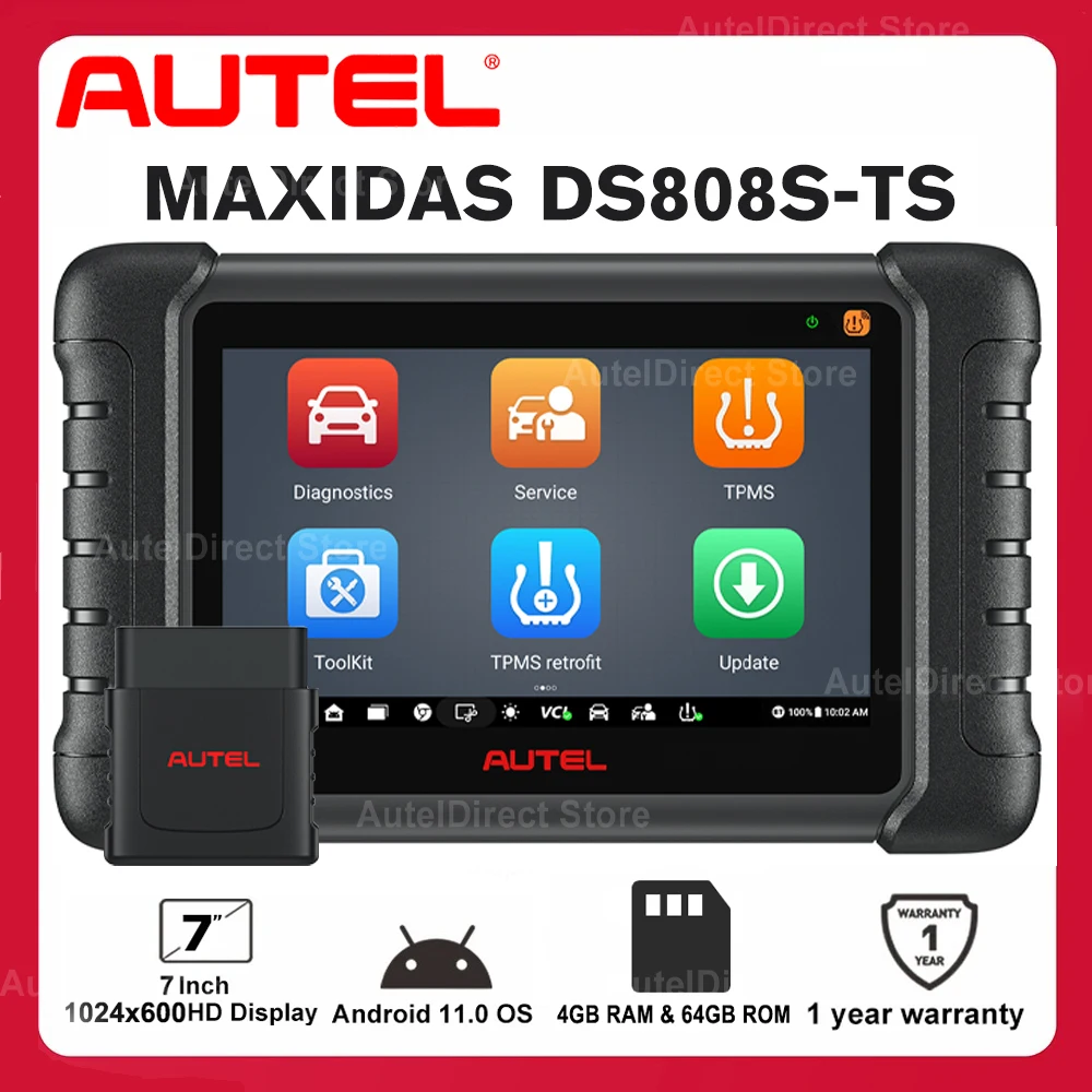 Autel DS808 Diagnostic Scanner Newest DS808S-TS TPMS Service Tool Active Test All Systems Diagnostic Scanner OBD2 Code Reader