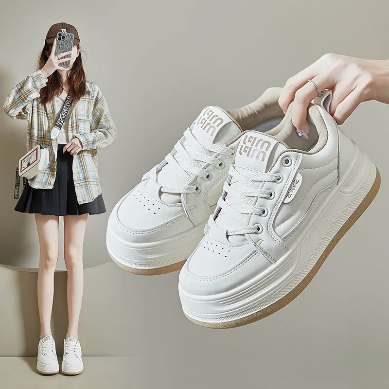 

Spring 2025 Women's Casual Sneakers Heightening Student Street Sle Sports Board oes Trendy Leisure Footwear Y863
