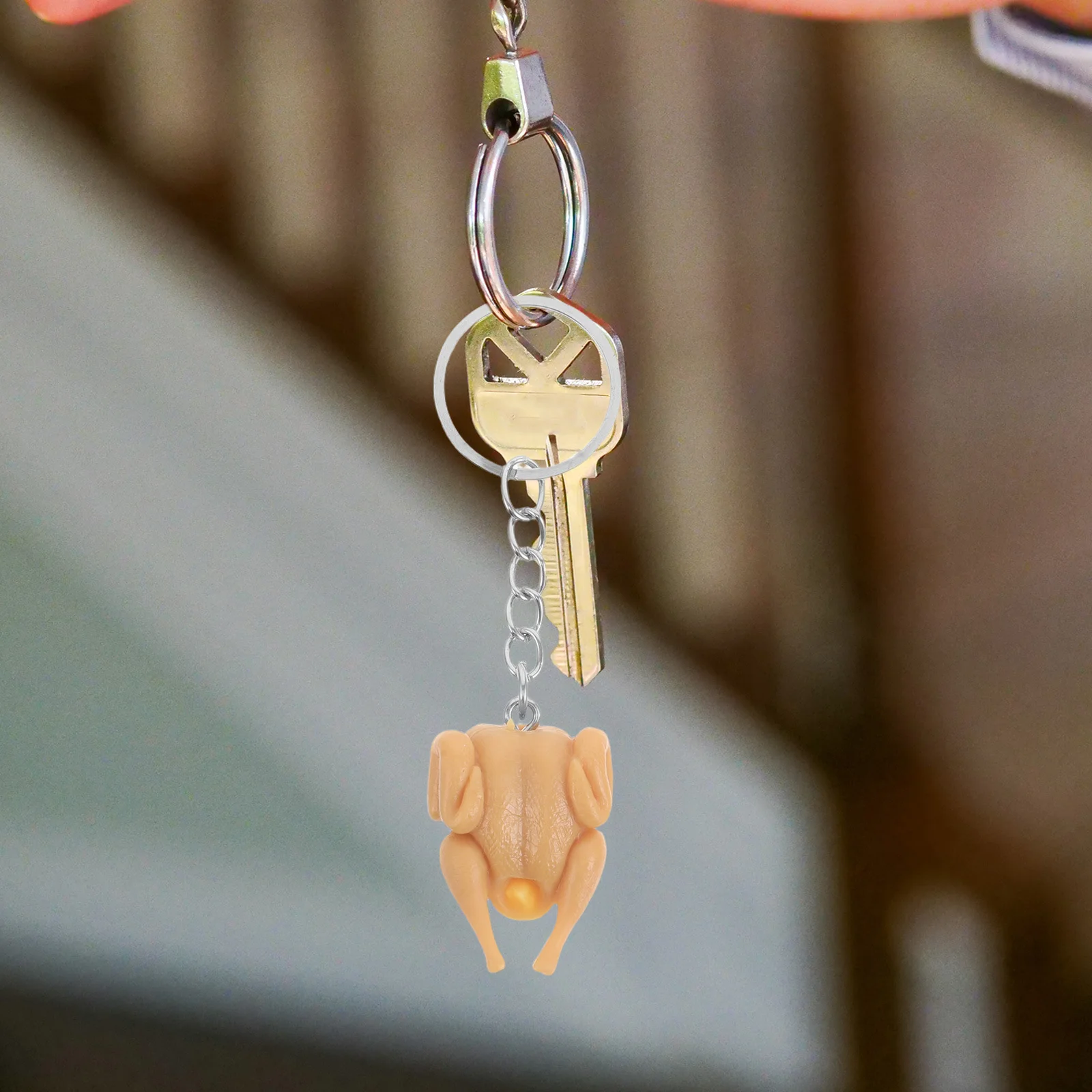

10pcs Realistic Chicken Keychain Mini Food Charms Fake Key Ring For Bag Car Key Holder Backpack Hanging Ornament Simulation