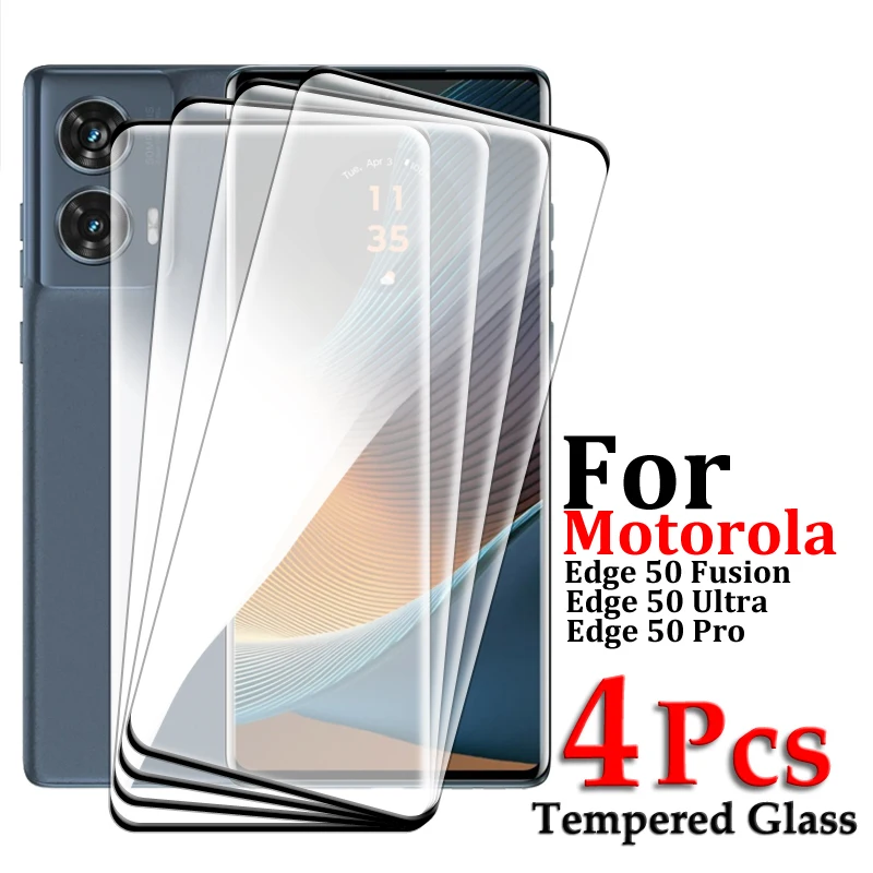 2/3/4PCS Tempered Glass For Motorola Edge 50 Fusion Screen Protector 3D Curved Full Cover Glass For Edge 50 Pro Edge 50 Ultra