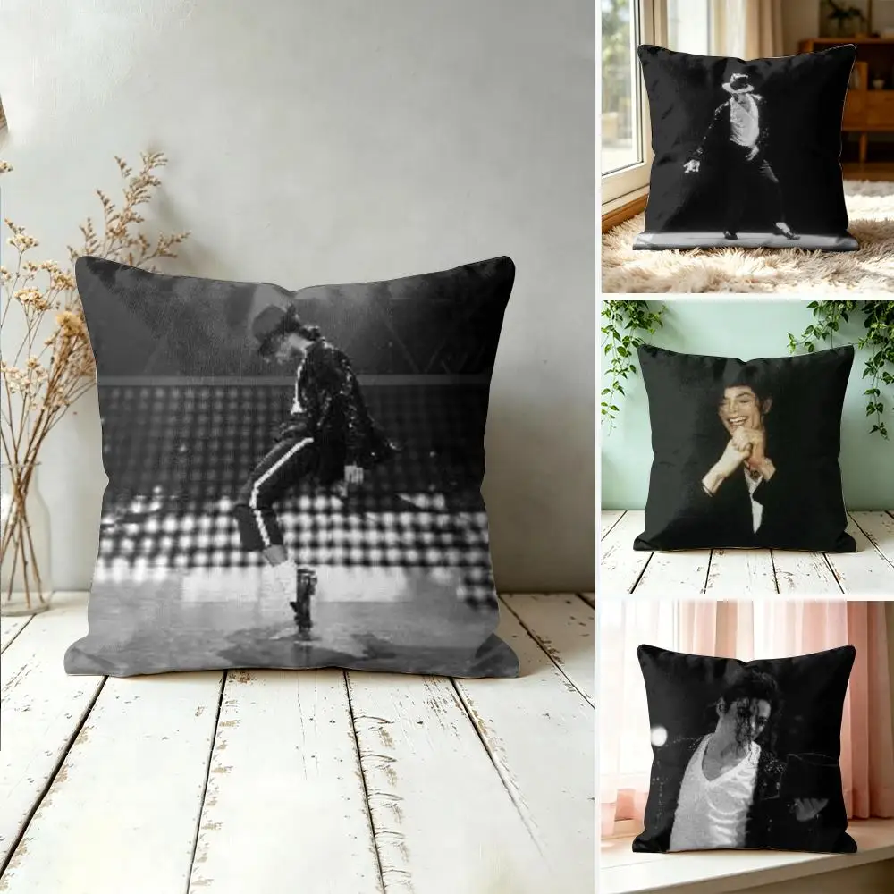 Michael Jackson3 Cushion Cover Plush Fabric Soft Double-Sided Printed Sofa Warm Winter Home Gift Pillow Cover