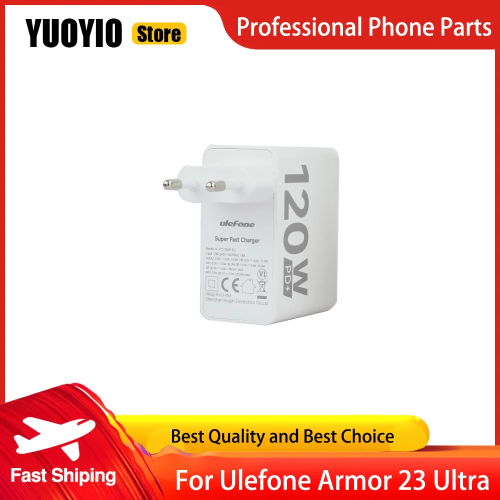 100% Original Power Adapter Charger Ulefone Armor 23 Ultra Phone Charger Official Quick Charging Adapter + USB Cable Data Line - náhled 2