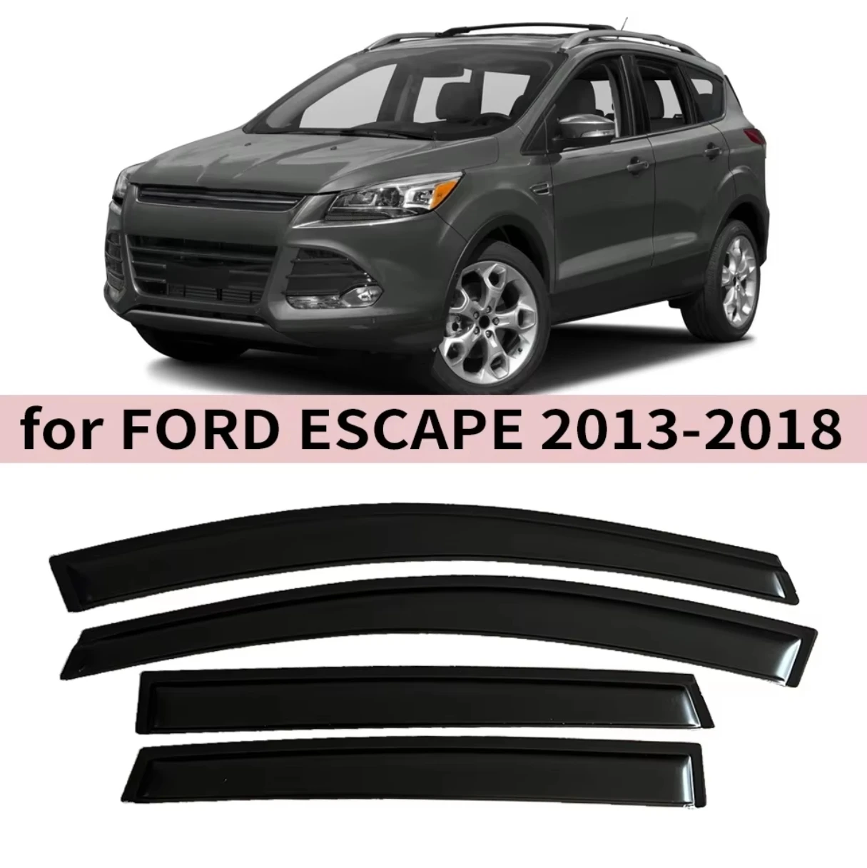 

For Ford Escape 2013 2014 2015 2016 2017 2018 Wind Deflectors Rain Guards Door Visor Vent Shades Ventvisor Window Visor