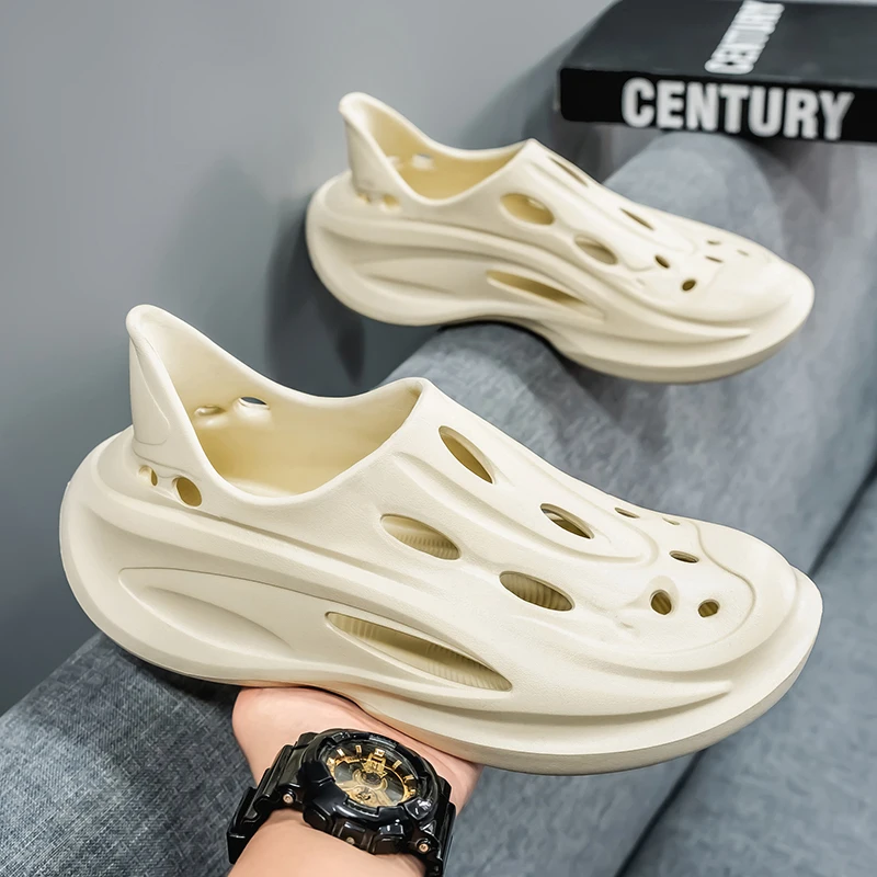 

2025i кокосовые тапочки yeezy, сандалии на толстой подошве с облаком, летние модные пляжные мужские тапочки с мягкой подошвой, женские сандалии, шлепанцы из ЭВА