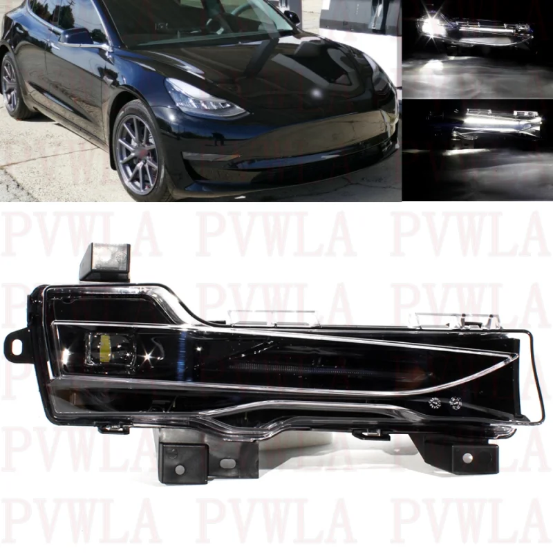 

Right Side LED Fog DRL Daytime Running Lights Lamp 1077396-00-D For Tesla European Version Model 3 / Model Y 2020 2021 2022 2023