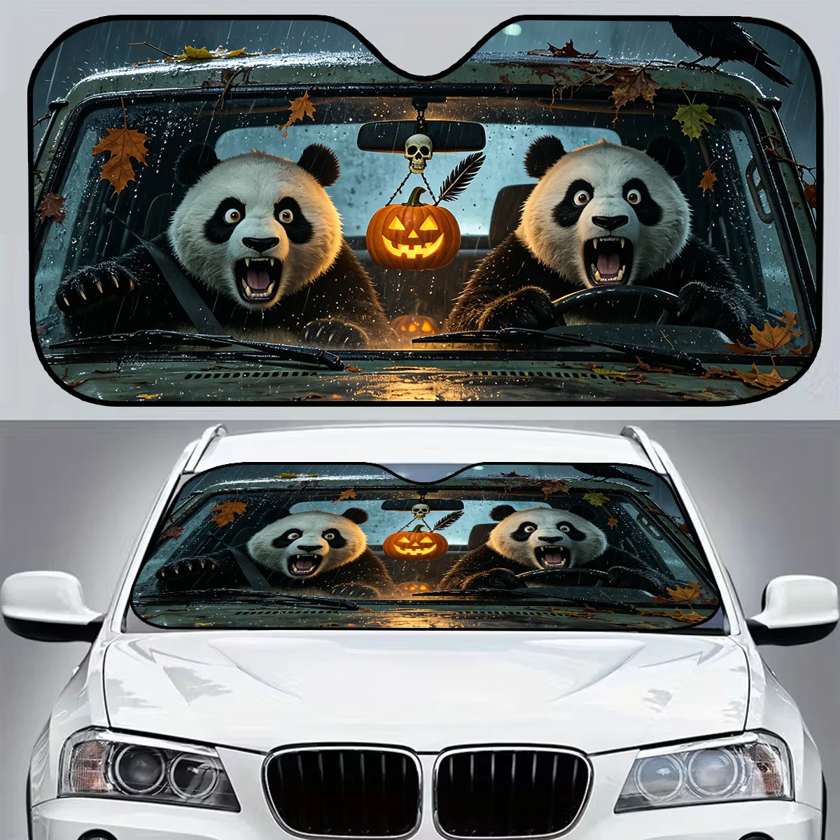 1pc Panda-Shaped Car Sunshade, Foldable And Storable, Protective Sunshade to Keep Car Cool, Easy Installation