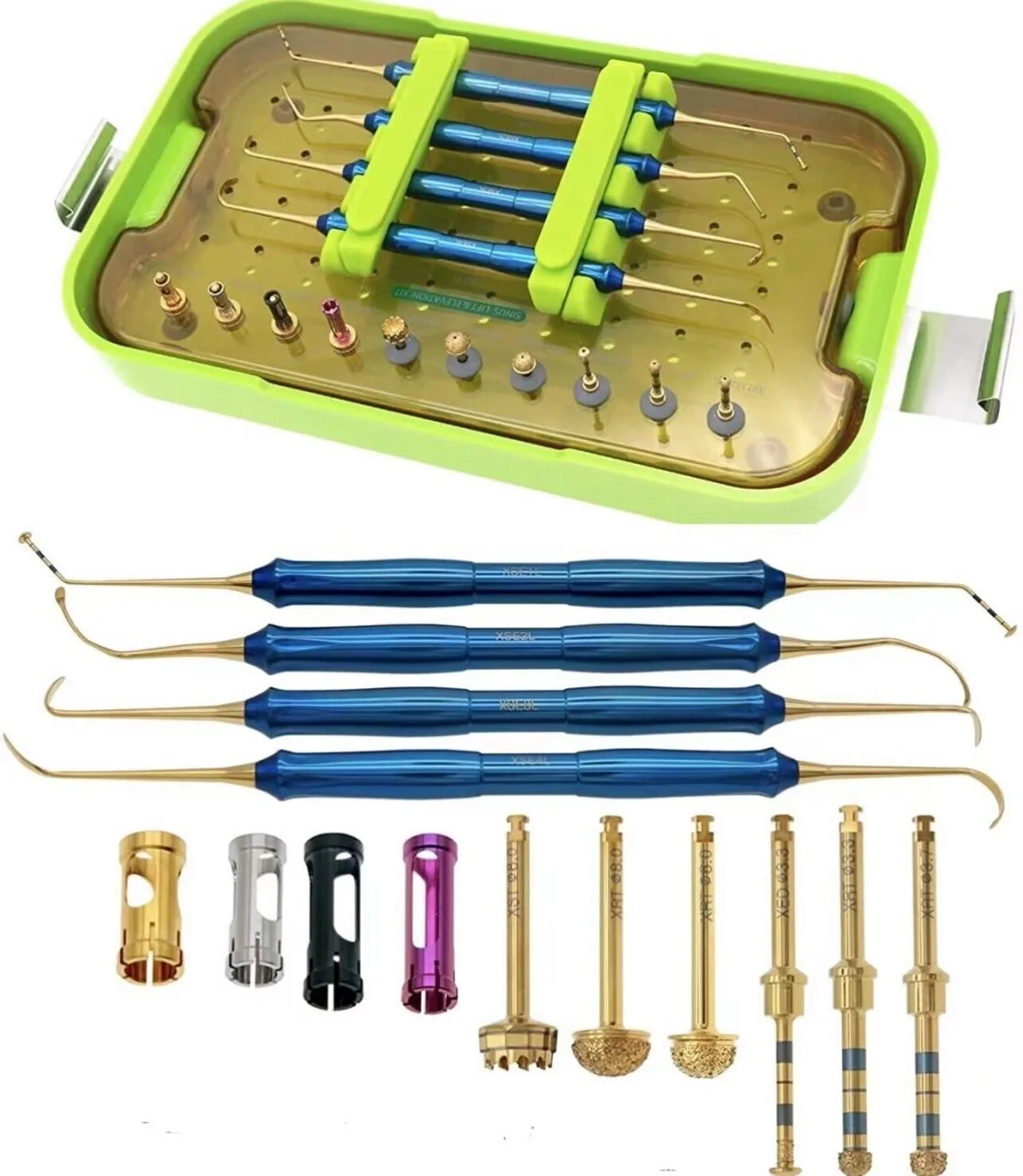 Dentium Implant DASK Kit Dentium Implant Sinus Lift Elevation Tools With Lateral Approach Crystal ​Approach Drills And Stoppers