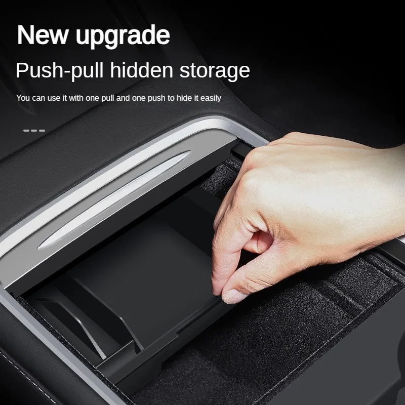 Car Storage Box For Tesla Model Y 3 Center Console Trays Armrest Hidden Box Bins Cup Holder Under Seat Organizer Car Accessories