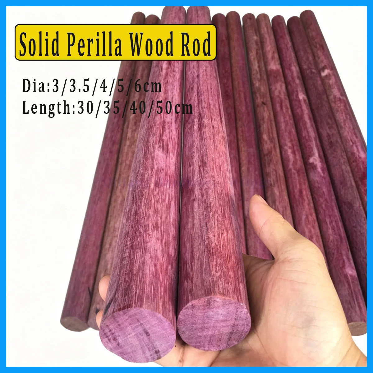 

Natural Purple Wood Round Stick, Solid Perilla Wood Rod, Handmade DIY Craft Ornament Making Raw Material Home Decor Accessories