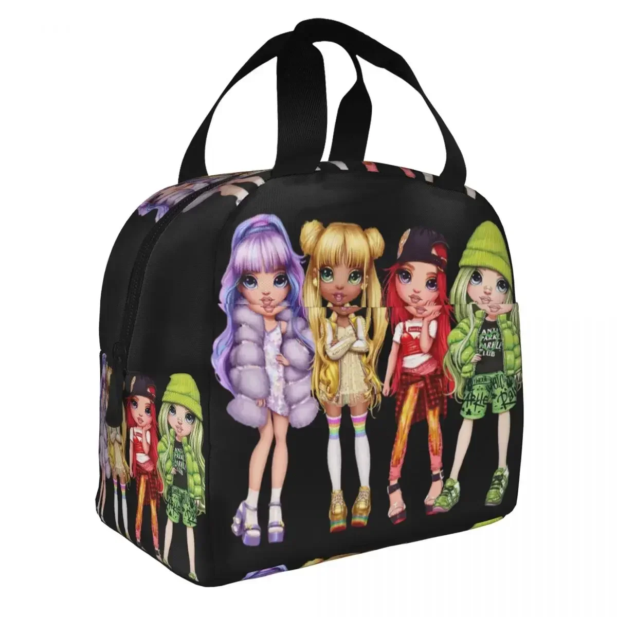 Rainbow High Glitter Dolls Thermal Insulated Lunch Bags Women Resuable Lunch Tote for School Storage Food Box lunchbag