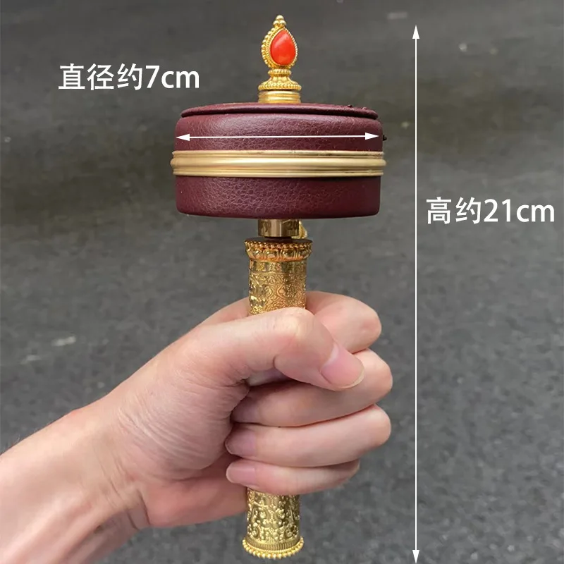 New Double-layer Leather Hand Cranked Pearl Household Leather Saint Great Release Hand Cranked Wheel Ornament