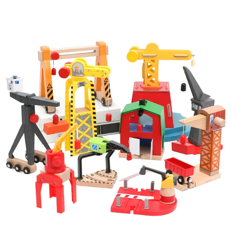 

Hanging Tower Train Track Accessories Magnetic Stroller Game Scene Decoration Track Toy Compatible with Train Wooden