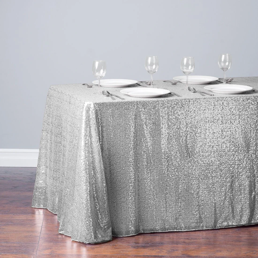 Glitter Sequin Table Cloth Rectangular Spliced Table Cover Rose Gold Tablecloth for Wedding Birthday Party Home Decoration