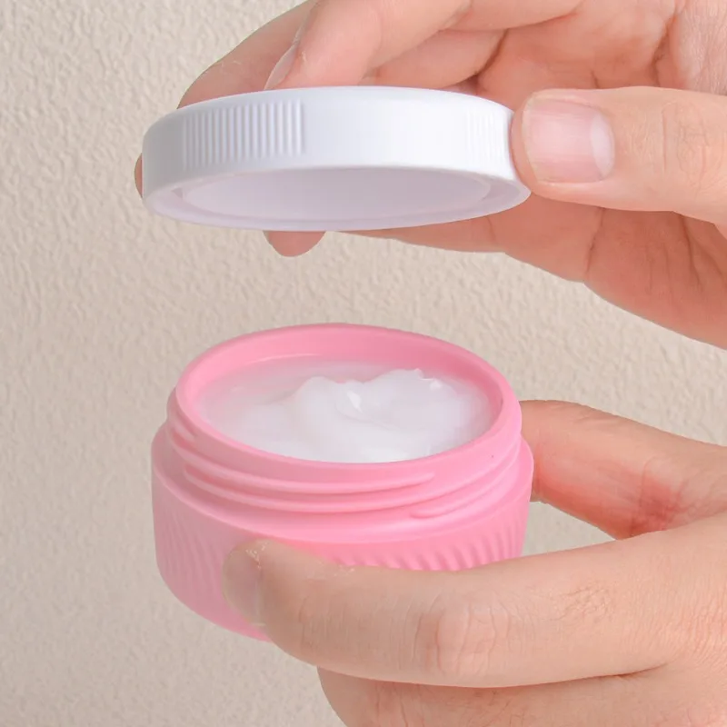 40 ml tragbare Silikon-Reisegläser mit Deckel, Toilettenartikel, Reisebehälter, nachfüllbarer Make-up-Behälter, Gesichtscreme, Creme, Puderetui