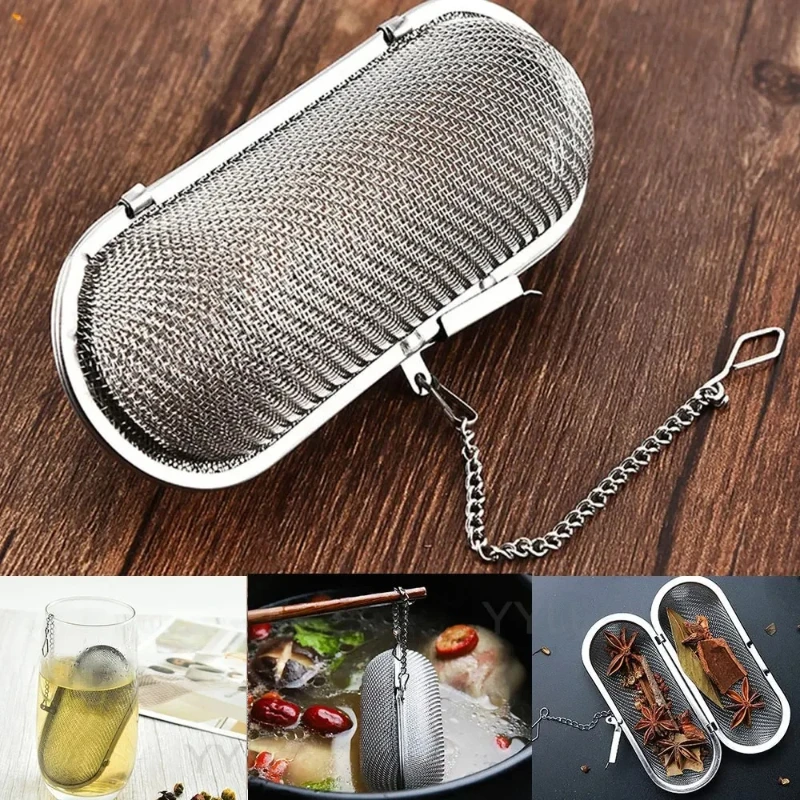 304 Stainless Steel Tea Strainer Soup Bag Filter Tea Maker Creative Long Tea Strainer Tea Ball Spice Flavor Treasure