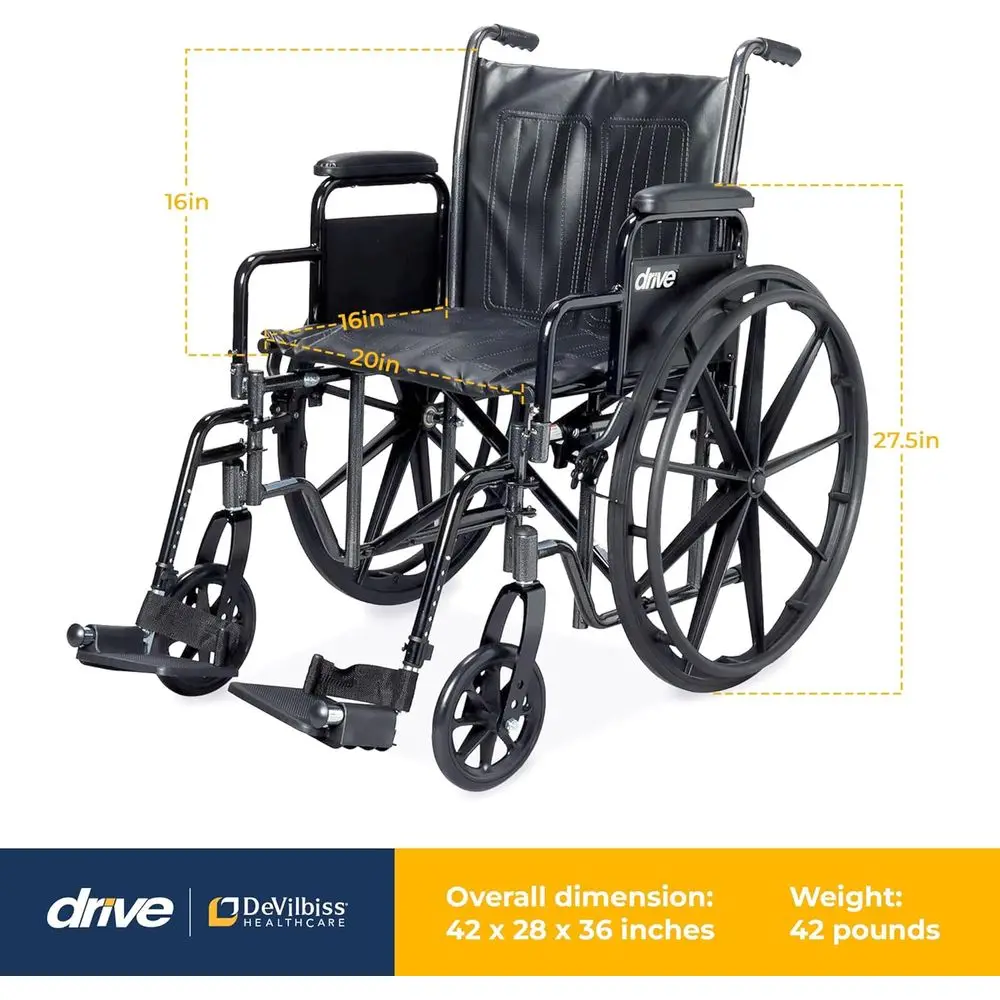 Silla de Ruedas Plegable Ligera Silver Sport 2 220DDA-SF, Negra