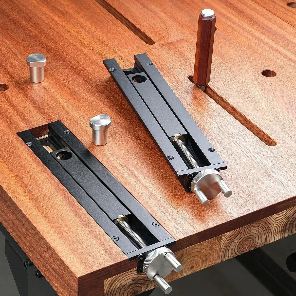 Woodworking Table Fast Moving Inertia Tail Plier, Workbench Fixture Vise 0-110mm Applicable Range Bench Clamp for 20mm Dog Holes