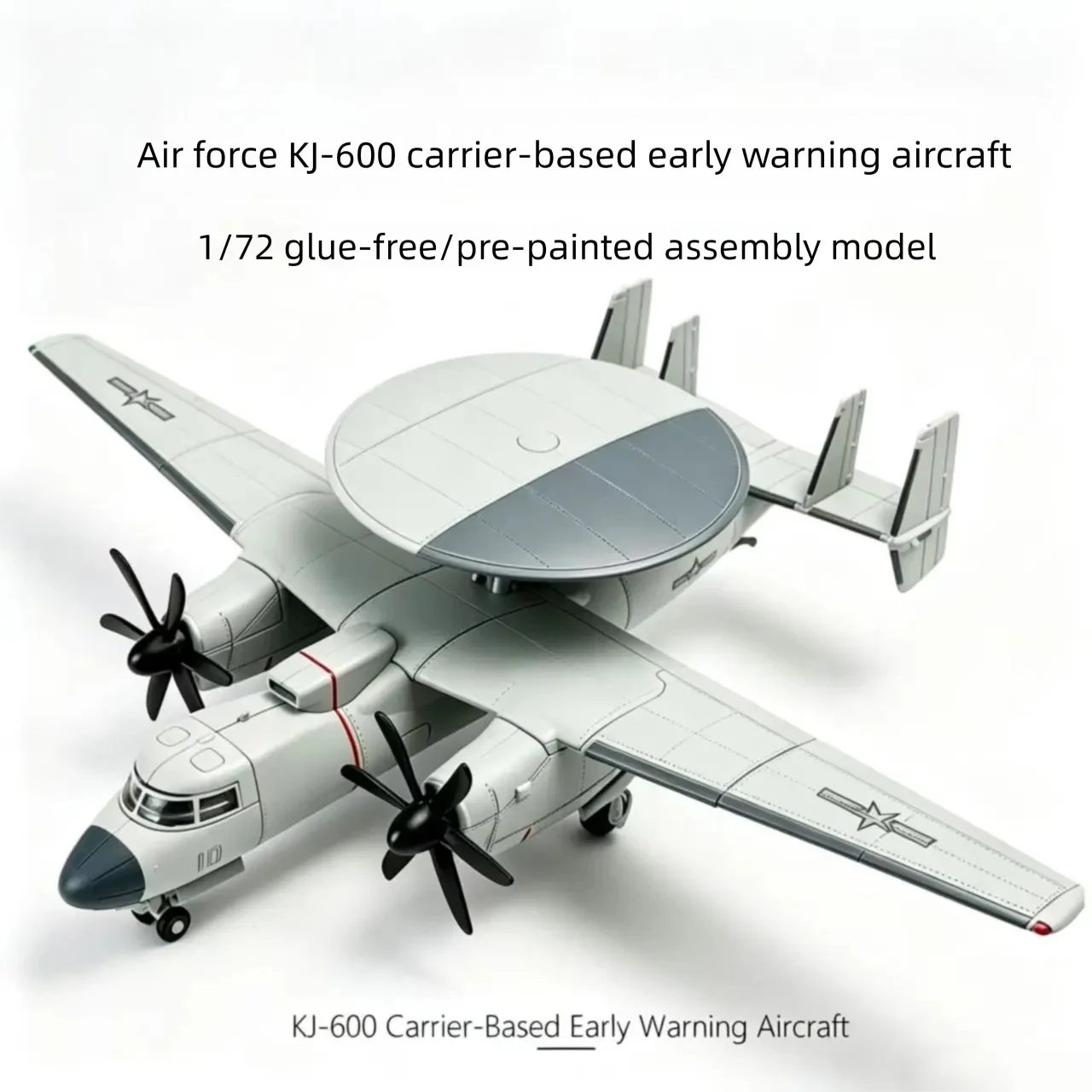 1/72 Military Series Air Force KJ-600 Carrier-Based Early Warning Aircraft DIY Assembly Model Plane Rotatable For Holiday Gifts