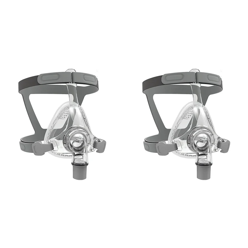 A03F-2X أقنعة CPAP لكامل الوجه مع أغطية الرأس والكوع/الدوار والوسادة، لوازم CPAP مناسبة لمعظم موديلات الآلات