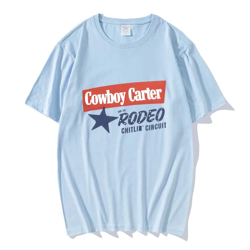 คาวบอย Carter Beyonเสื้อยืดสบายๆฤดูร้อนฤดูใบไม้ผลิ Retro พิมพ์เสื้อยืดผ้าฝ้ายแขนสั้นสบายเสื้อผู้หญิง/ผู้ชาย Tee