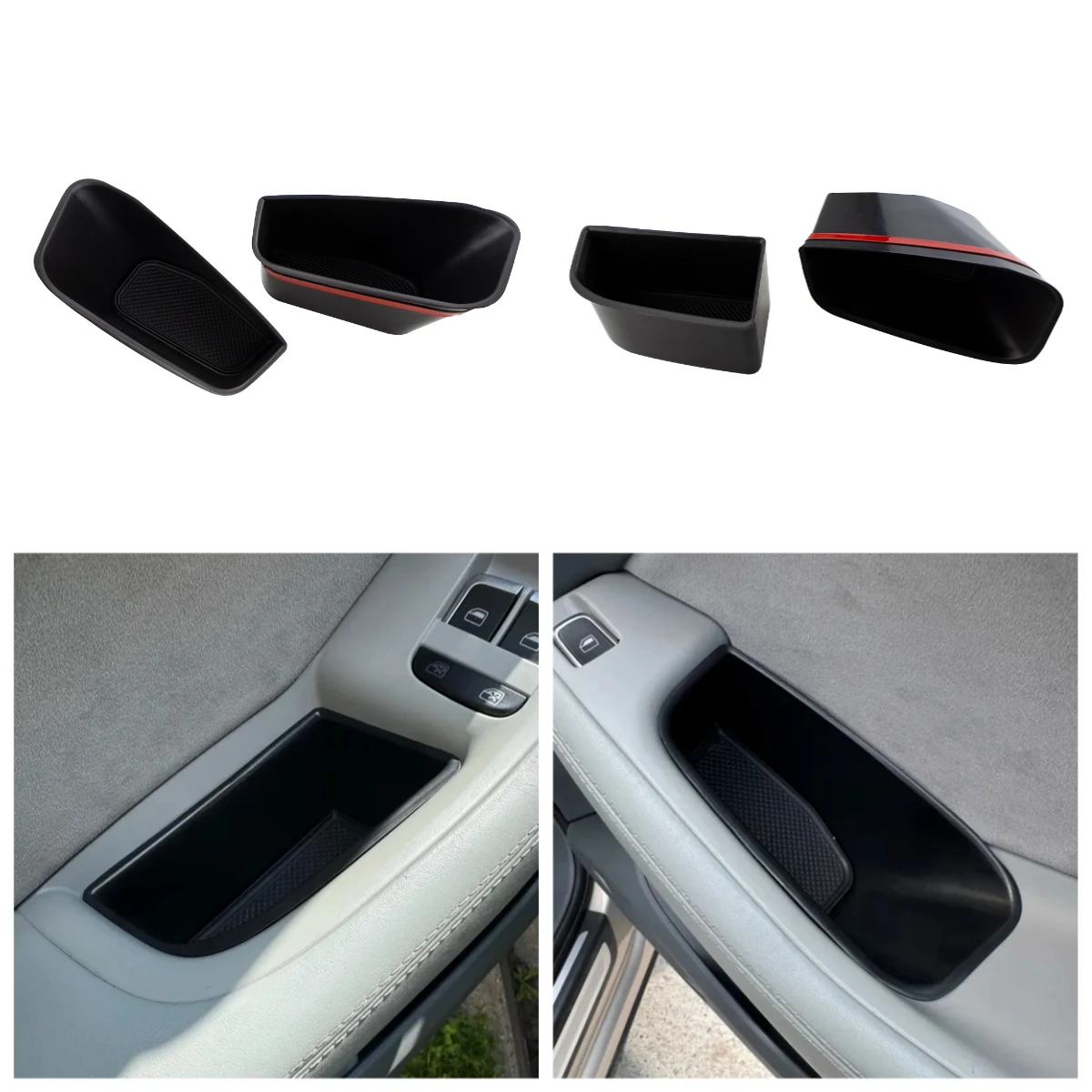 ABS Auto-Tür-Aufbewahrungsbox für Audi Q5 2009 - 2016 LHD Organizer Tür-Armlehnen-Aufbewahrungsbox Halter Behälter Ablagefach Innenausstattung