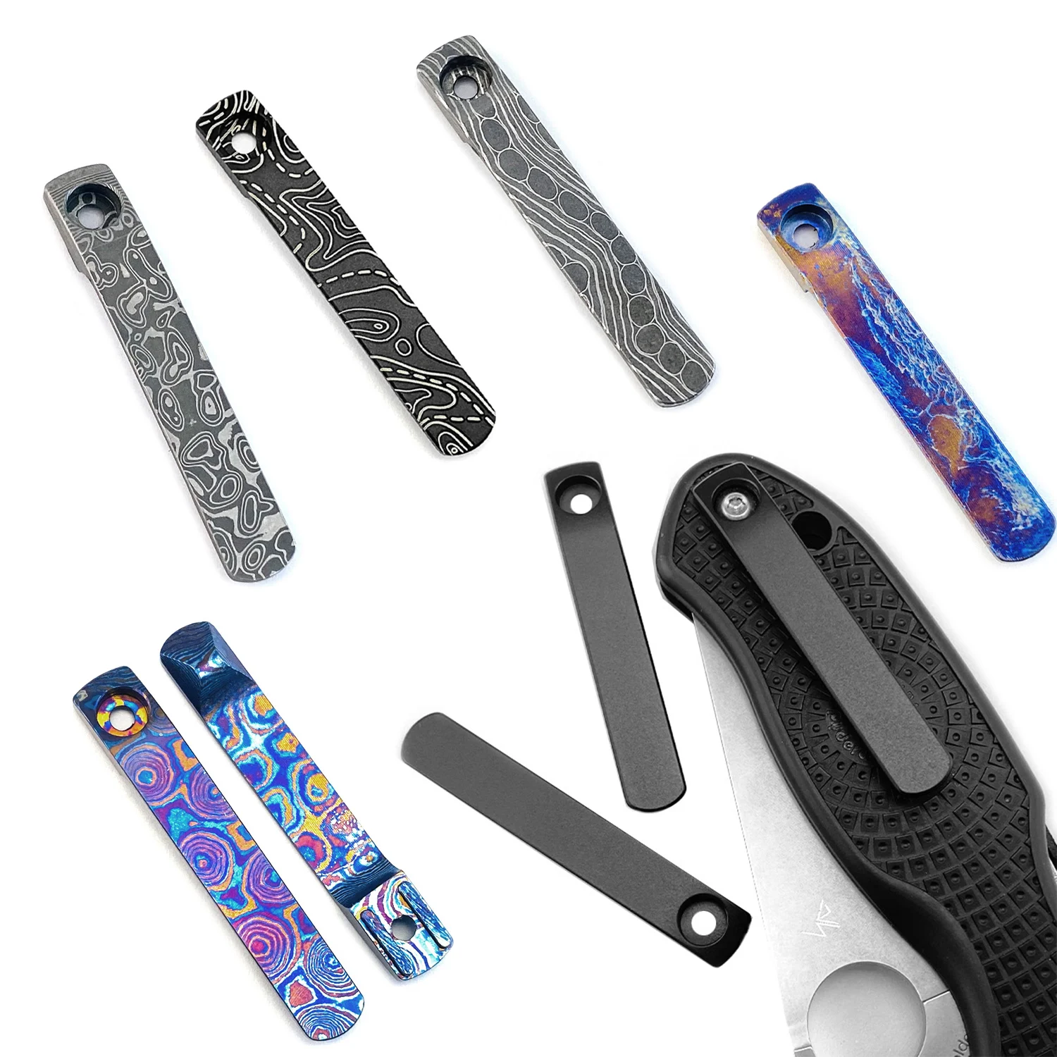 Cuchillo de titanio CNC de 7 colores, Clip de bolsillo integrado para Spyderco Para3, ligero, Lil Native Dragonfly Autonomy1 Sage 5 LW