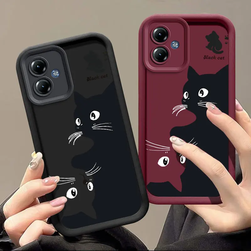 G14 Black and White Cat Sky Eye Ladder Phone Case For Motorola Moto G14 Cover