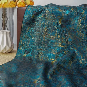 Blau Gold Farbe Retro Tribunal Dyeed Stoff Stoff Jacquard Jacke Weibliche Kleidertasche Dekorative Nähstoffe 45 cm x 160 cm 8 Hauptverkäufe Golden Brocada Stoff - №1