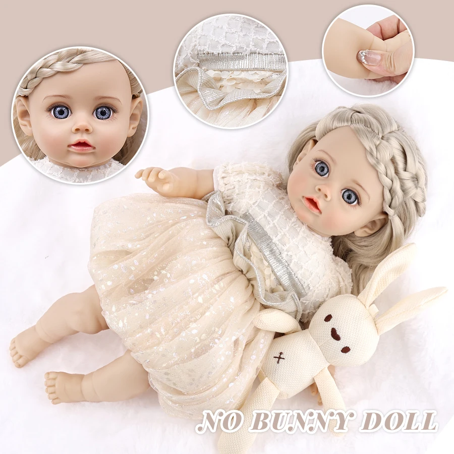 14Inch New Reborn Doll 35CM Girl Bebe Baby With Fashion Dress Clothes Smooth Soft Skin Vinyl Head Limbs Cotton Body Kids Gift