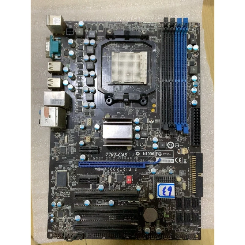 Placa base usada para MSI 770T-C45, AMD 770 SB710 AM2+ AM3 DDR2 ATX con protector de E/S