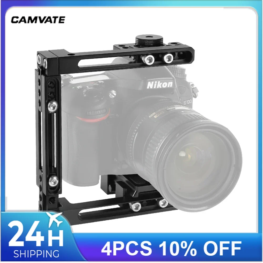 CAMVATE Adjustable Camera Half Cage Kit With QR Manfrotto Plate For Canon Nikon Sony Panasonic Photography Studio Accessories