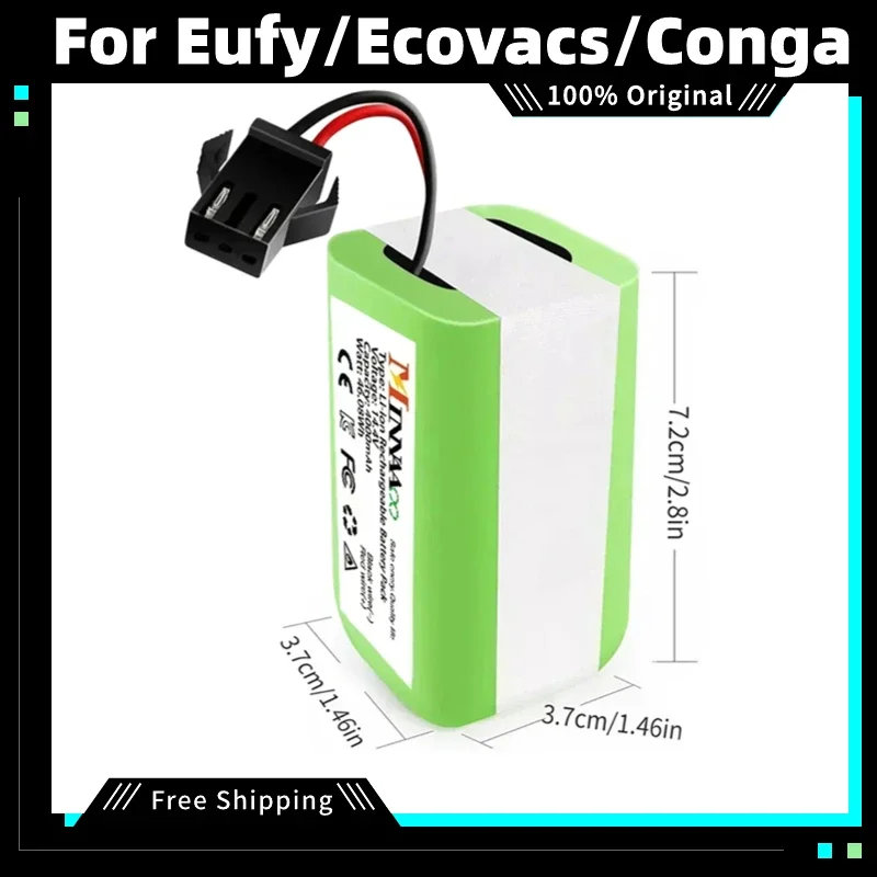 14.4V 4Ah Replacement Lithium Battery for Conga Excellence 990 1090 1790 1990 Ecovacs Deebot N79 N79S DN622, Eufy Robovac 30 35C