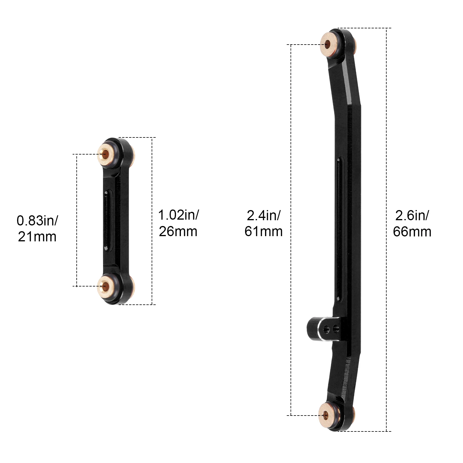 HobbyPark Aluminum Steering Rod Tie Links for Axial SCX24 Gladiator Deadbolt B17 1/24 RC Crawler Replacement