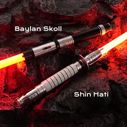 DamienSaber Baylan Skoll Shin Hati Lightsaber Heavy Dueling Light Saber with Infinite Color Changing Sensitive Smooth Swing