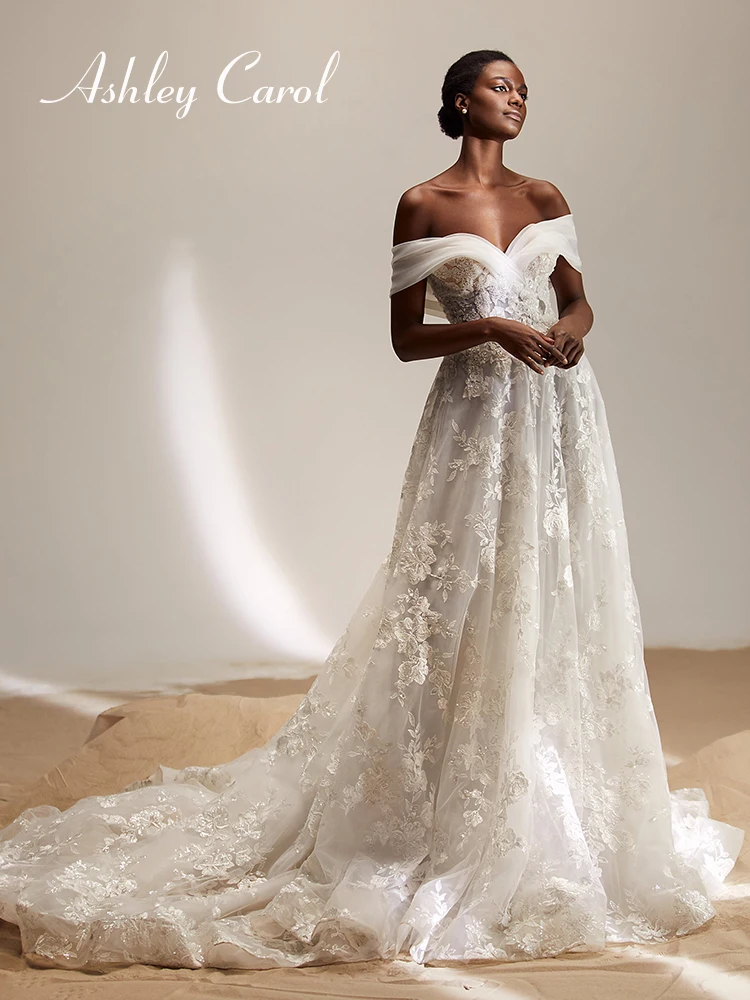 a line dress size 18 Luxury Tulle A Line Illusion Neck Wedding Dresses With Detachable Train,  MW1136 main image 0
