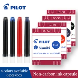 6 unids/caja piloto de Japón pluma estilográfica vejiga de tinta IC-50 tinta impermeable sin carbono galón de tinta para cara sonriente 78g/88g plumas estilográficas