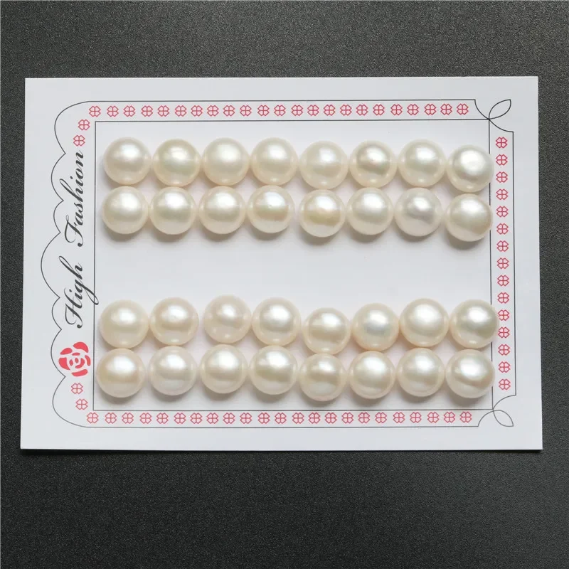 Natural Pearl Half Drilled Beads Flattened Round For Jewelry Making Diy Earrings Pendant