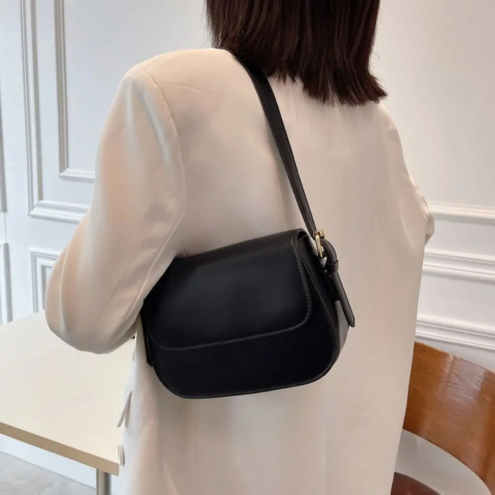 

Square Flap Crossbody Shoulder Bag Leather Coin Purse PU Shoulder Bag Solid Color Korean Style Women Crossbody Bag Underarm