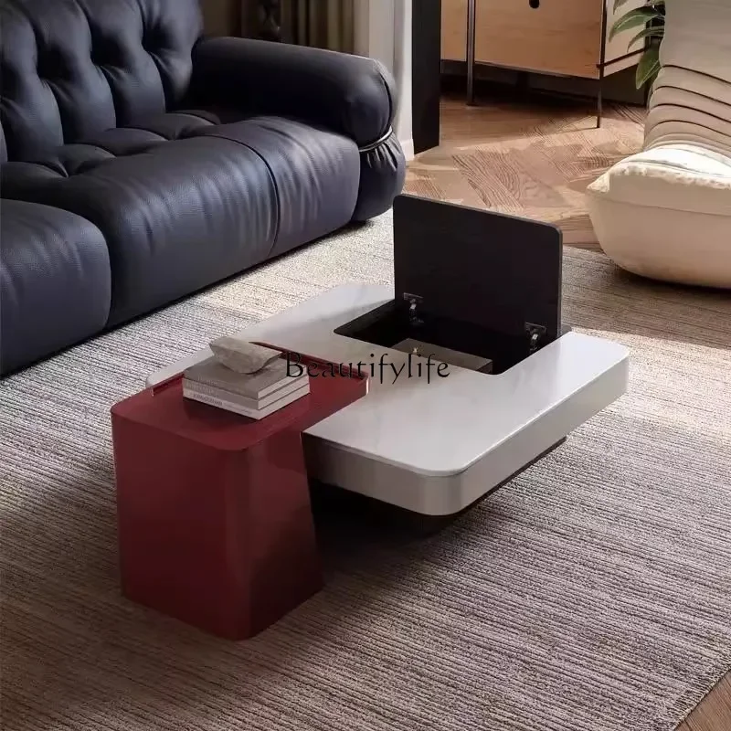 

yj32 Italian minimalist light luxury high-end solid wood rock slab coffee table