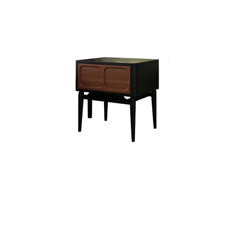

Bedroom bedside table, small apartment black locker side storage cabinet