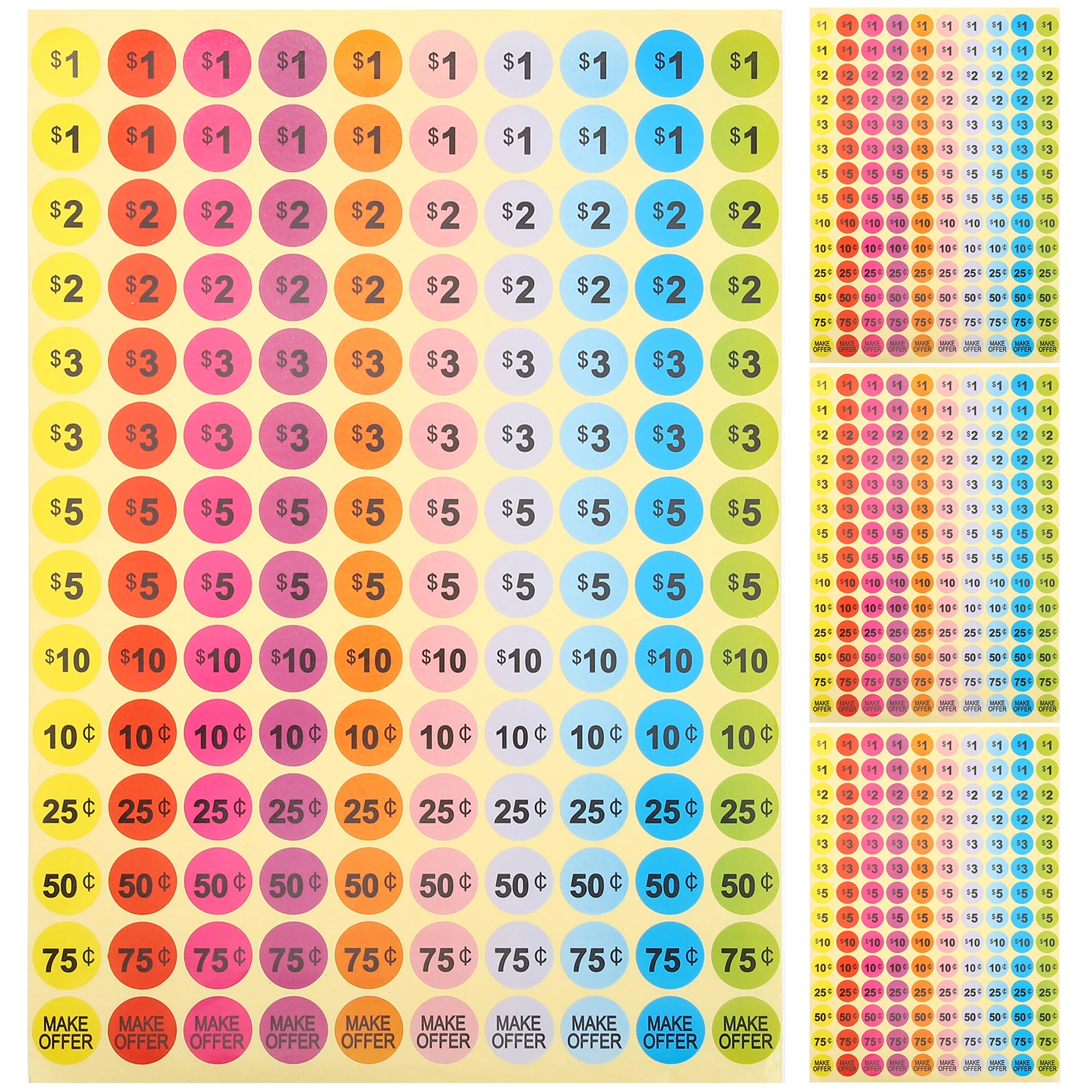 

30 Sheets Pricing Labels for Small Business Sale Garage Yard Stickers Blank Circle Price Tags Pre Printed Retail Signs