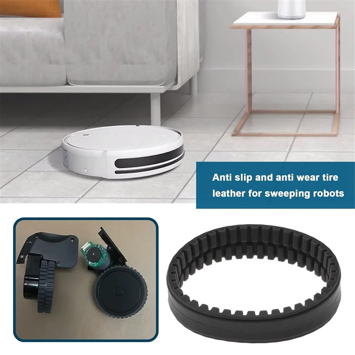 Neumático antideslizante para Eufy RoboVac 11S/ 11S MAX/ 15T/ 30/ 30C/ 15C/ 15C MAX, repuesto de piel