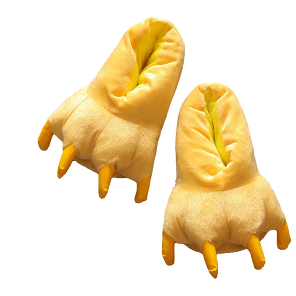 Winter Warm Soft Indoor Floor Slippers Women Men Children Shoes Paw Funny Animal Christmas Monster Dinosaur Claw Plush Home