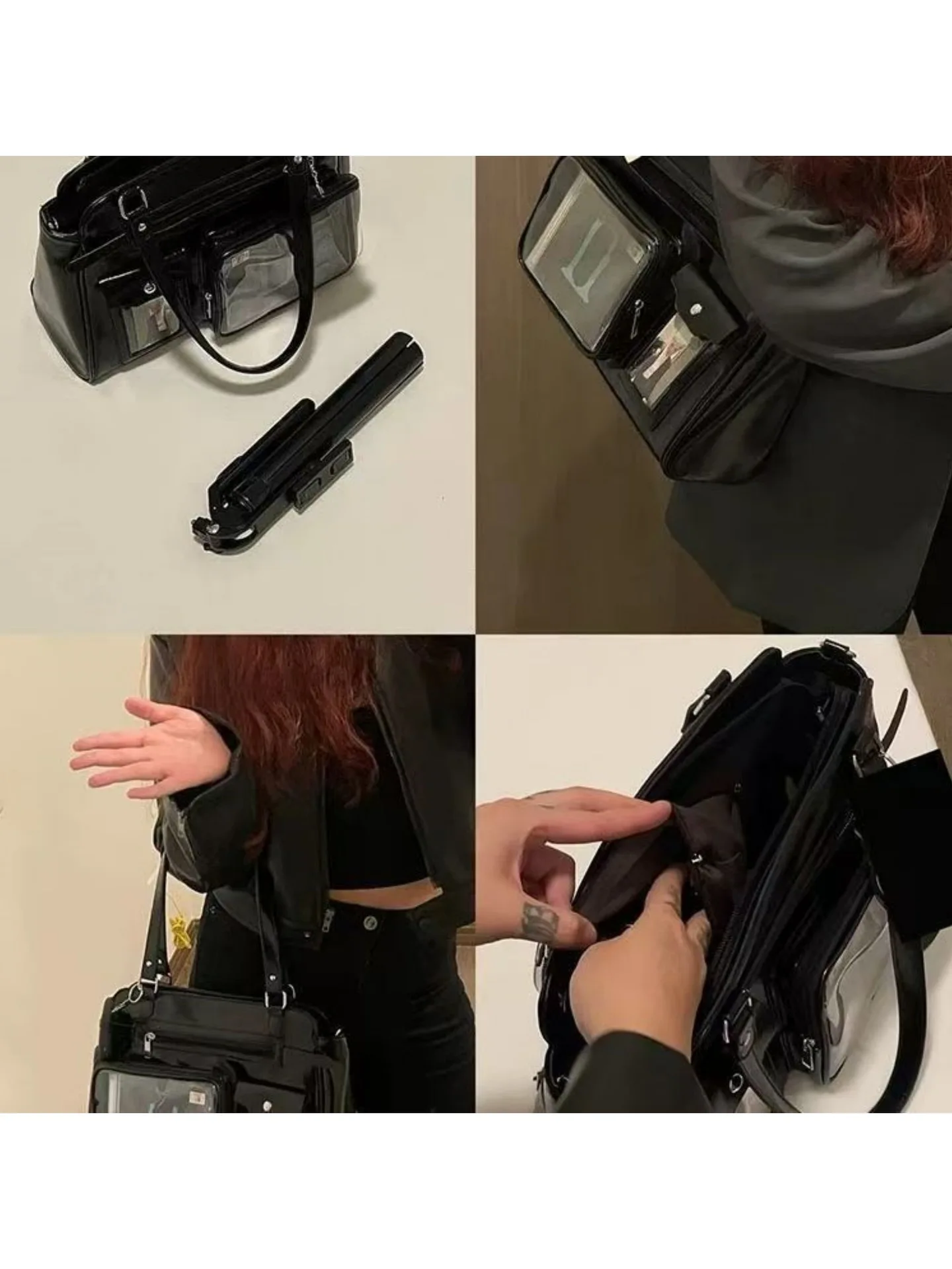 Kpop Star-chasing Large-Capacity Tote Bag Bracket Camera Pocket Compartment Concert Use Light-Sign Zipper Polyester Bags view 6
