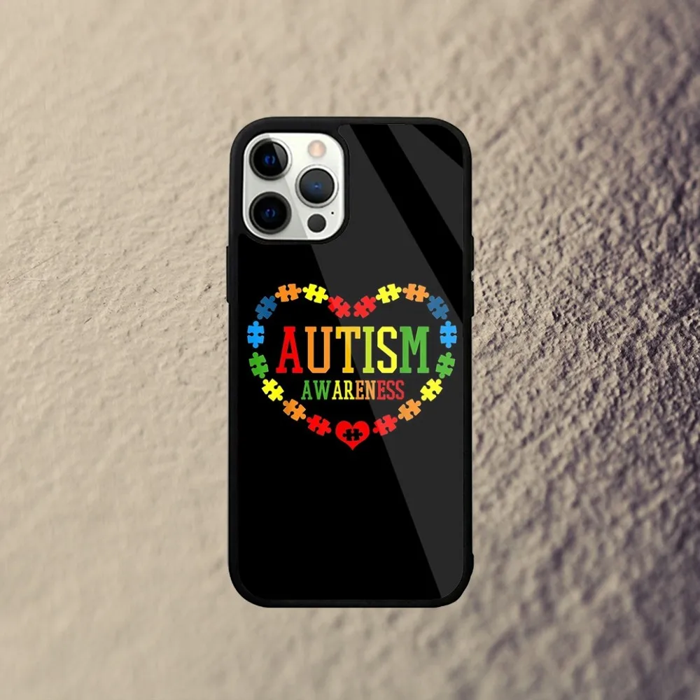 Puzzle National Autism Awareness Month Phone Case For iPhone 16,15,14,13,12,Plus,Pro,Max Mini Magsafe Magnetic Wireless Charging