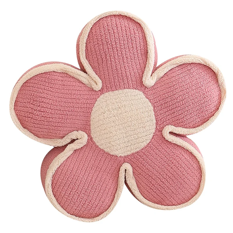 M02K-花枕花の形のスローピロー美的フロアクッションかわいいシートクッション装飾枕ベッドソファ用ピンク