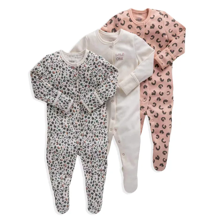 Combinaison de printemps et d\'automne pour bébé, pyjamas à manches longues, aux pieds arrondis, vêtements pour nouveau-né