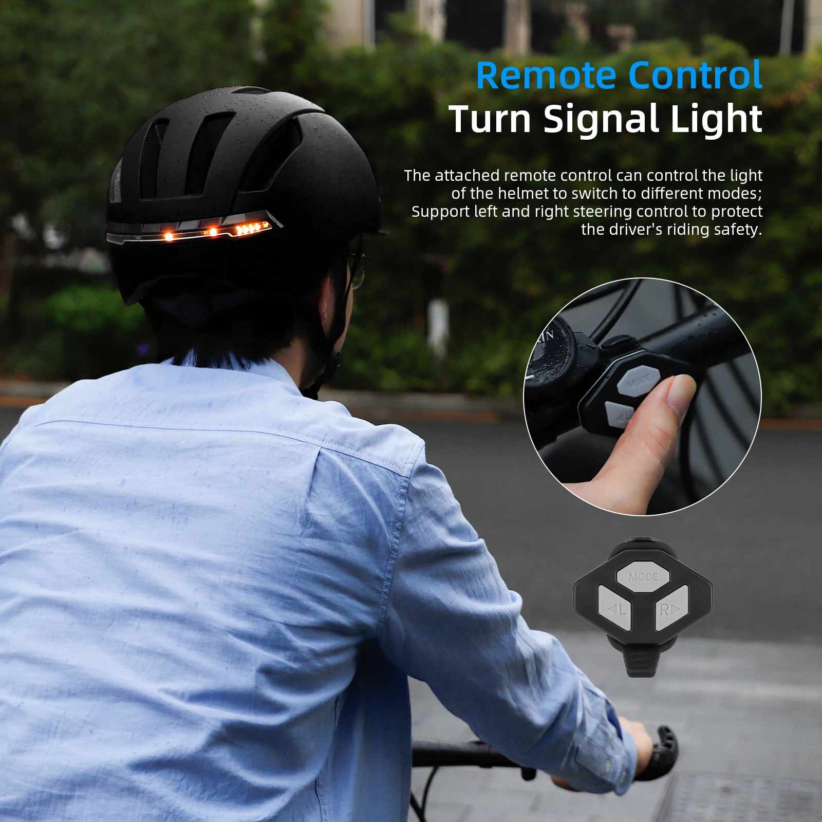 Ulip Smart Bicycle Helmet With LED Turn Signal Lights For Men Female Safety Night Electric Car Scooter Bike Riding Helmet Parts